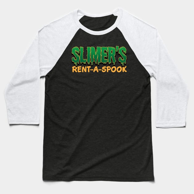 Slimer's Rent-A-Spook - Brand Baseball T-Shirt by MustardSoda